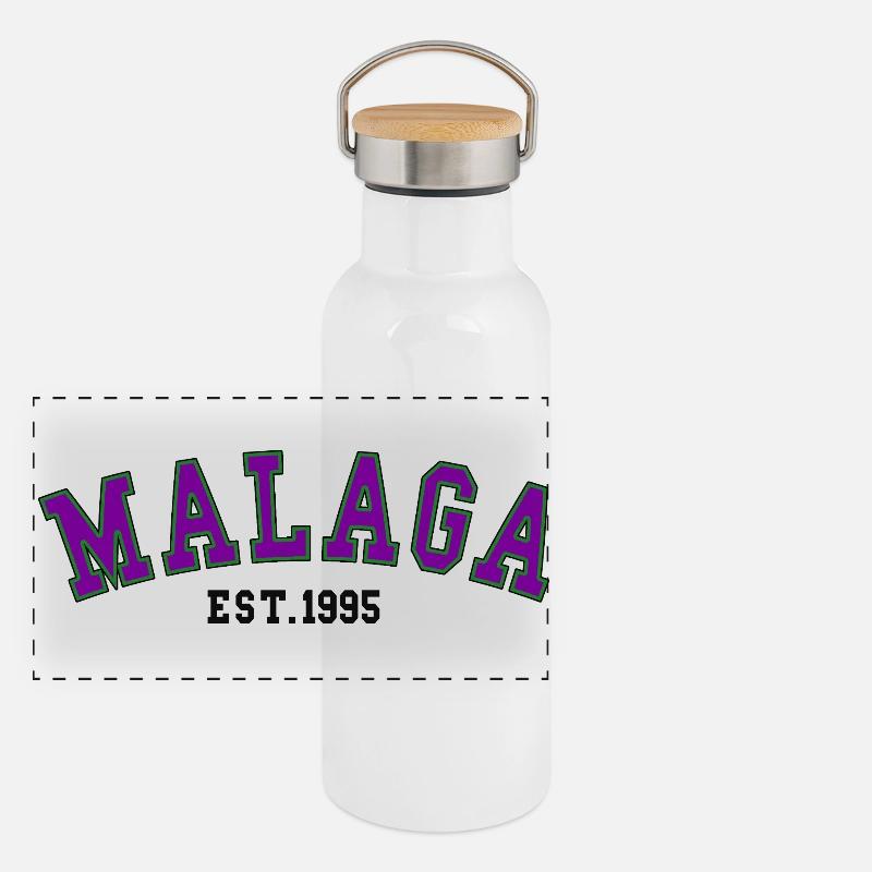 Malaga Est. 1995 Gourde isotherme avec bouchon en bambou