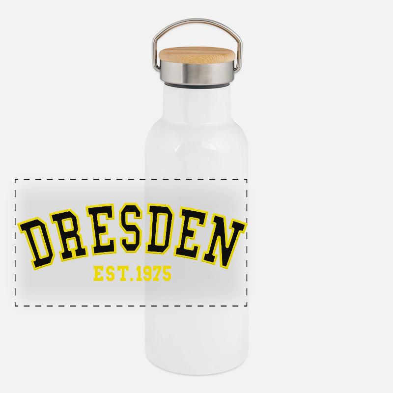Dresde Est. 1975 Gourde isotherme avec bouchon en bambou