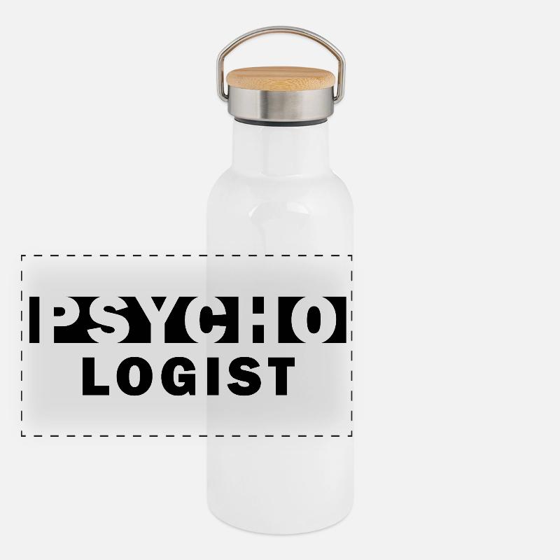 Psycho Logist – Cadeau de conception de fautes de frappe Gourde isotherme avec bouchon en bambou