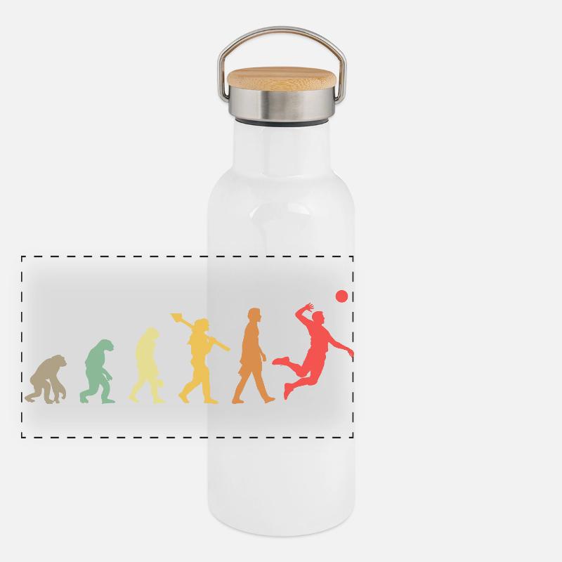 Joueurs de volley-ball Evolution Gourde isotherme avec bouchon en bambou