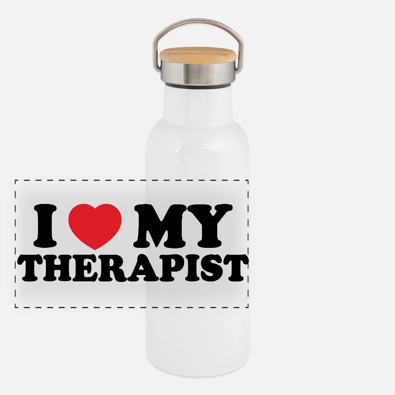 Bold Heart Typography Panoramic Thermal Bottle with Bamboo Lid