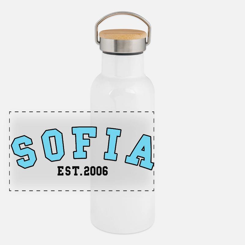 Sofia gegründet 2006 Panorama Thermosflasche mit Bambusdeckel