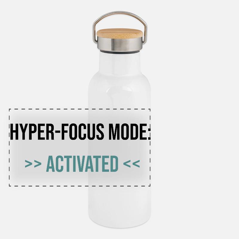 Mode Hyper-Focus : Activé - Déclaration Gourde isotherme avec bouchon en bambou
