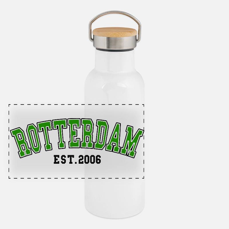 Rotterdam Est. 2006 Panoramic Thermal Bottle with Bamboo Lid
