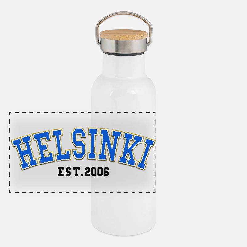 Helsinki Est. 2006 Panorama Thermosflasche mit Bambusdeckel