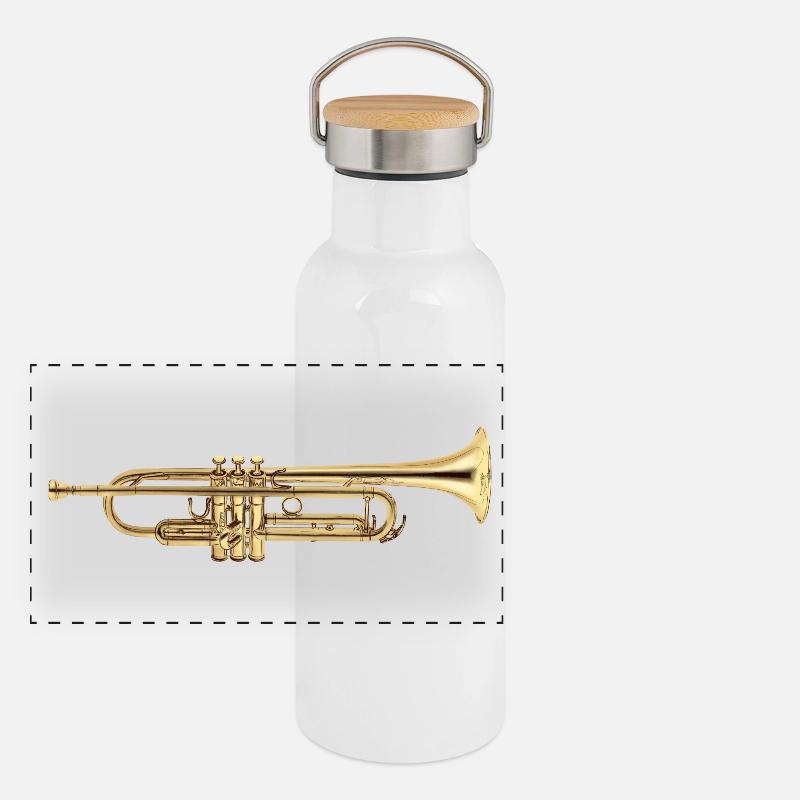Trompete Panorama Thermosflasche mit Bambusdeckel