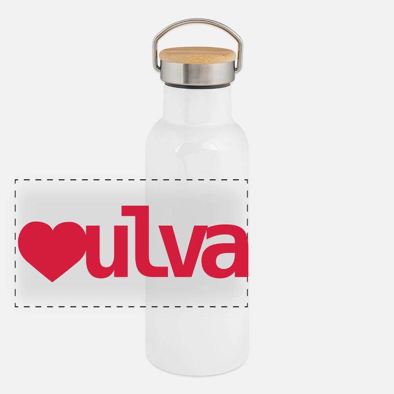 Vulva Herz Panorama Thermosflasche mit Bambusdeckel
