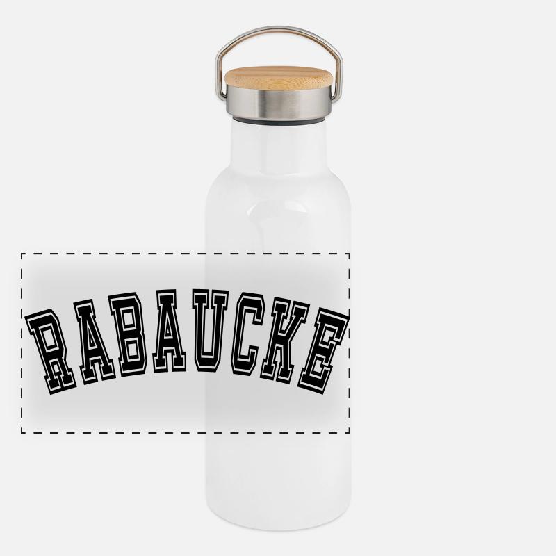 Rabaucke Lausbube - Gourde isotherme avec bouchon en bambou - blanc