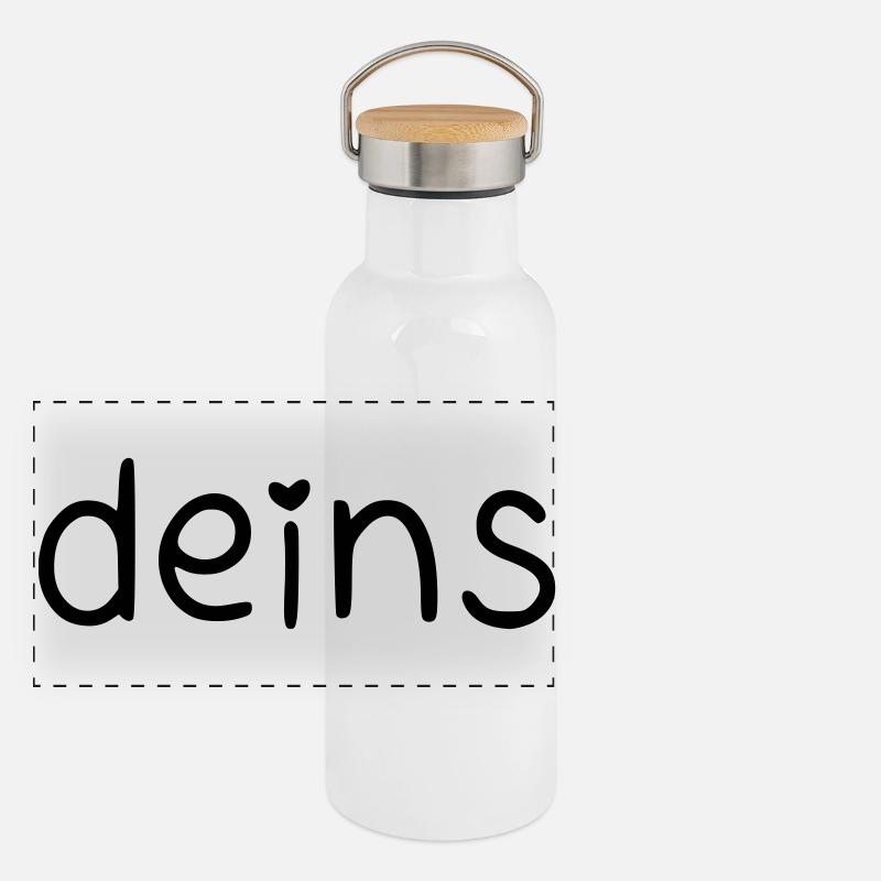 deins – mit Herz Panorama Thermosflasche mit Bambusdeckel