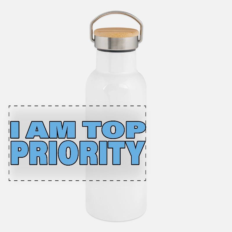 TOP PRIORITY Panorama Thermosflasche mit Bambusdeckel
