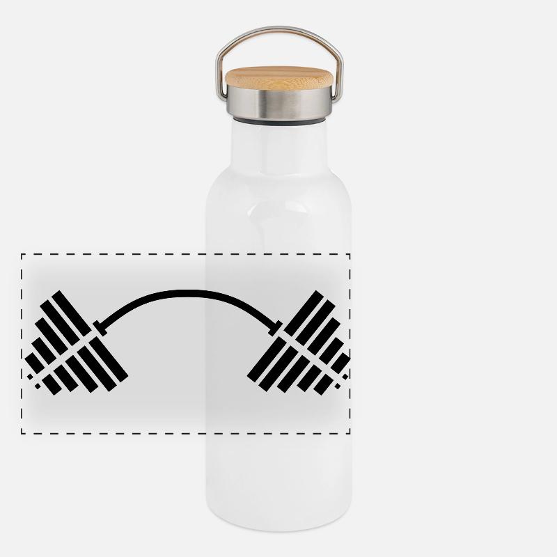 Max Power GYM: Workout & Motivation Panorama Thermosflasche mit Bambusdeckel