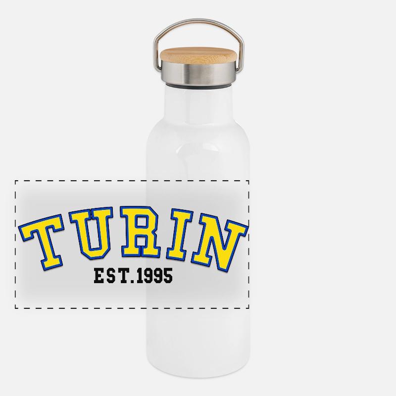 Turin Est.1995 Gourde isotherme avec bouchon en bambou
