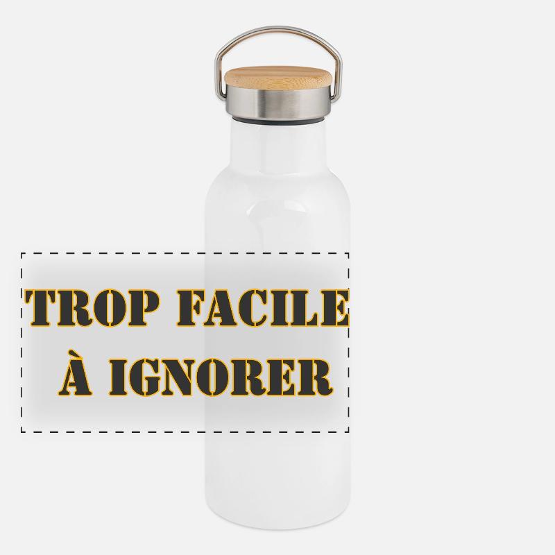 TROP FACILE À IGNORER Gourde isotherme avec bouchon en bambou
