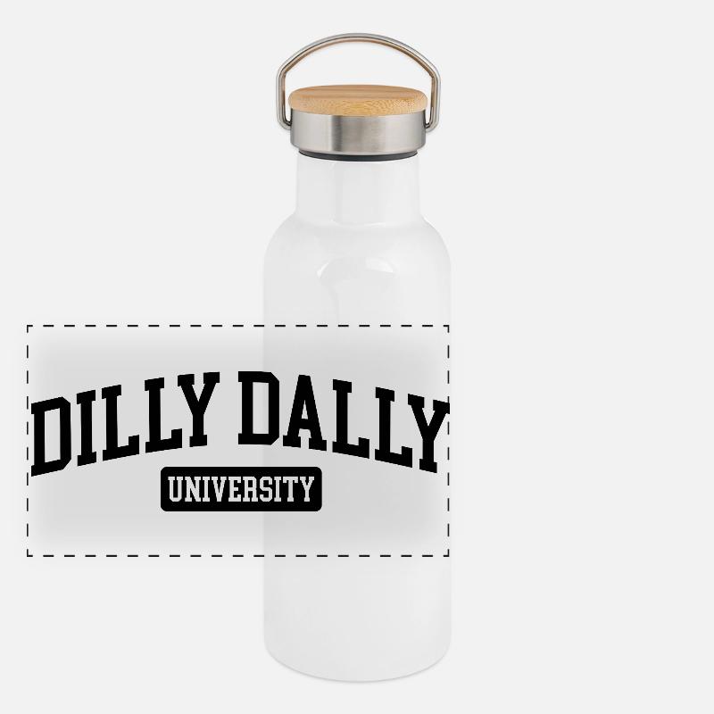 L’Université Dilly Dally procrastine la battage Gourde isotherme avec bouchon en bambou