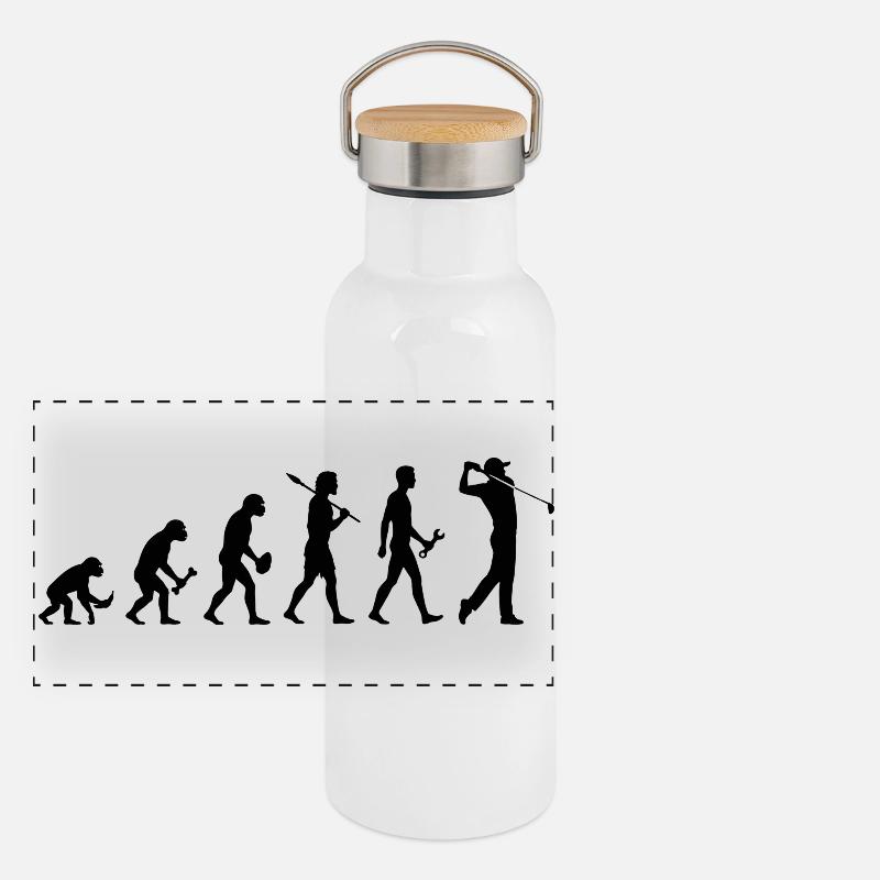 Evolution Golfspieler Golf Panorama Thermosflasche mit Bambusdeckel