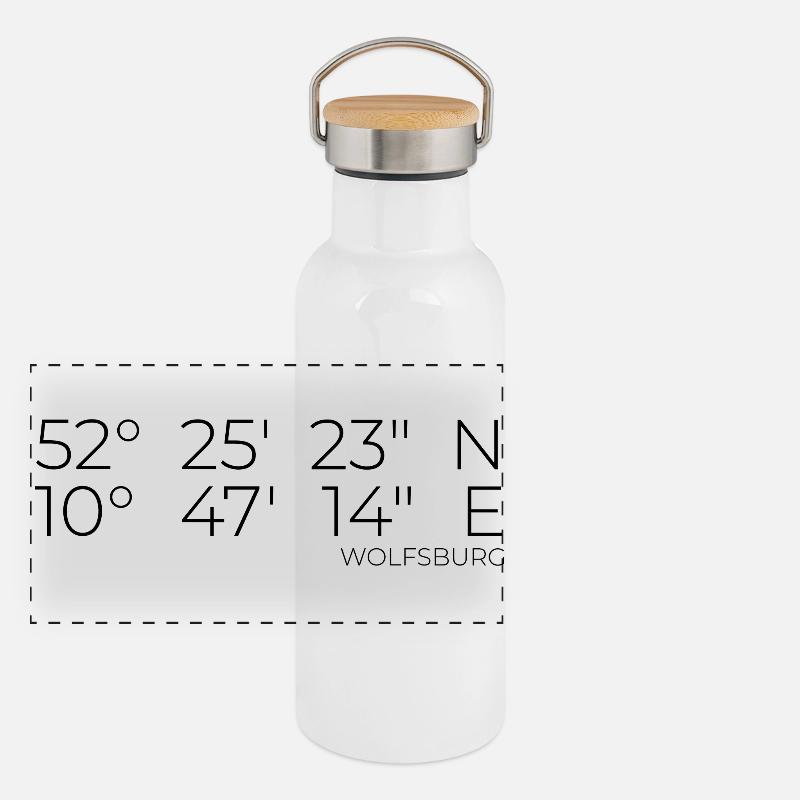 Coordonnées Wolfsburg Gourde isotherme avec bouchon en bambou