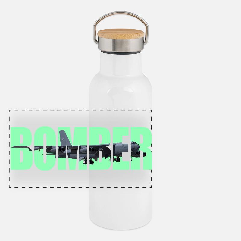 Bomber B-52 Stratofortress Panorama Thermosflasche mit Bambusdeckel
