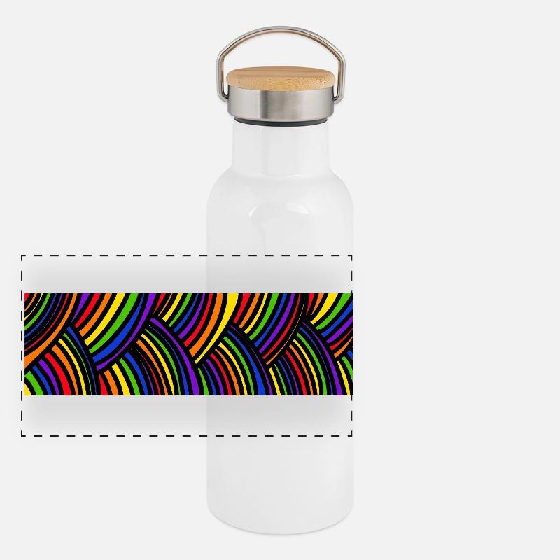 Rainbows Panorama Thermosflasche mit Bambusdeckel