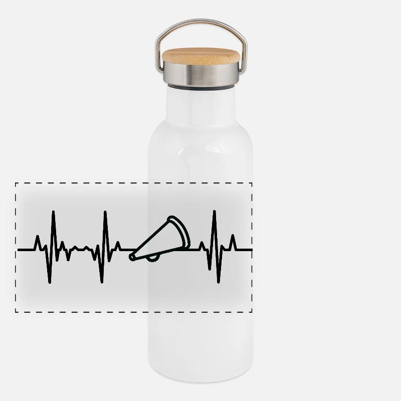 Megaphone Cardiogram Panoramic Thermal Bottle with Bamboo Lid
