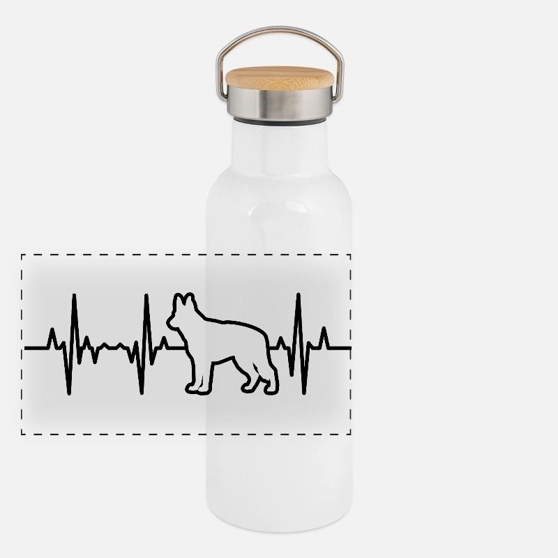 Deutscher Schäferhund Pulsschlag Panorama Thermosflasche mit Bambusdeckel