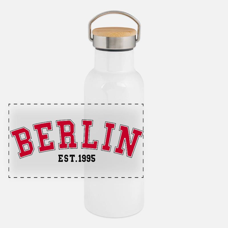 Berlin_Est_1995 Gourde isotherme avec bouchon en bambou