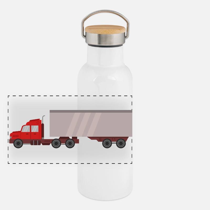 Container trucks Panoramic Thermal Bottle with Bamboo Lid