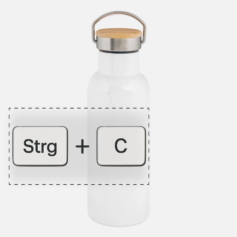 Key Combination Copy Ctrl + C Panoramic Thermal Bottle with Bamboo Lid