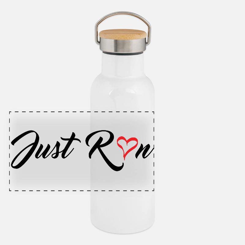 Lauf einfach Panorama Thermosflasche mit Bambusdeckel