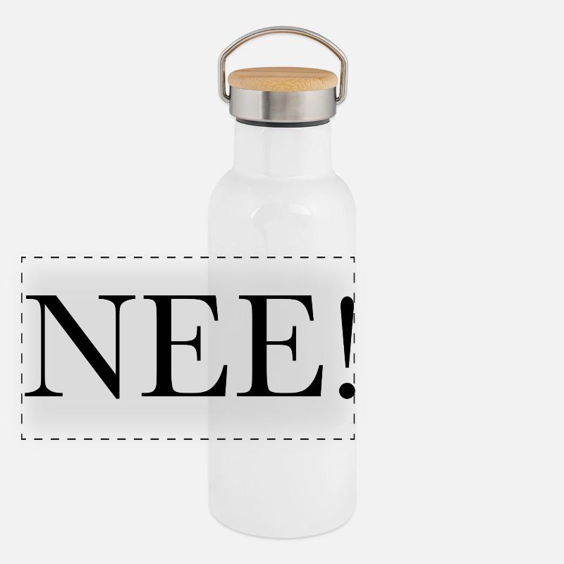 NO! - Panoramic Thermal Bottle with Bamboo Lid - white