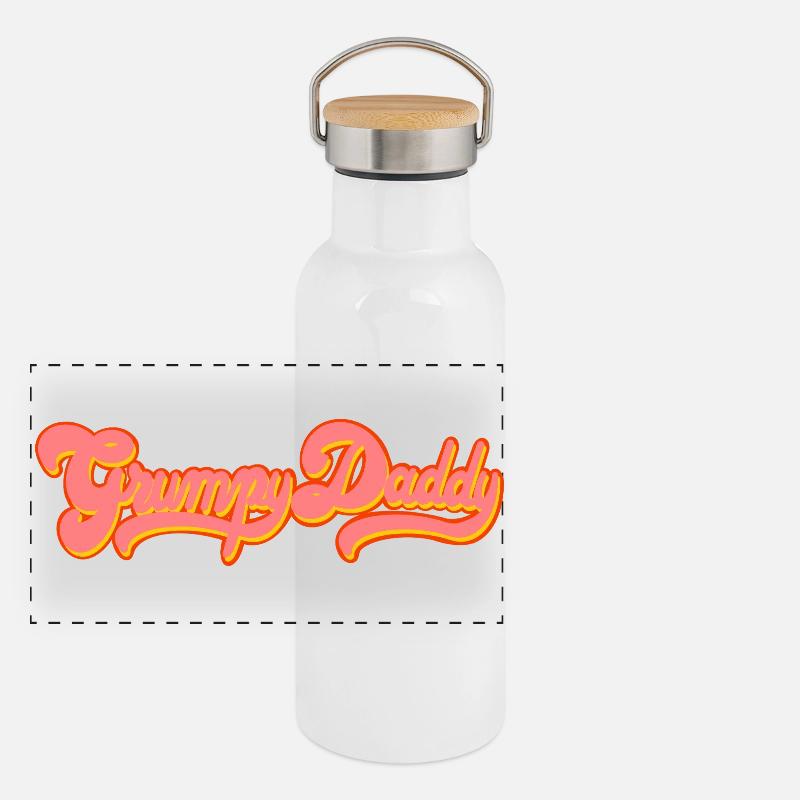 Grumpy Daddy Retro Script - Color "Exploitation" Panoramic Thermal Bottle with Bamboo Lid