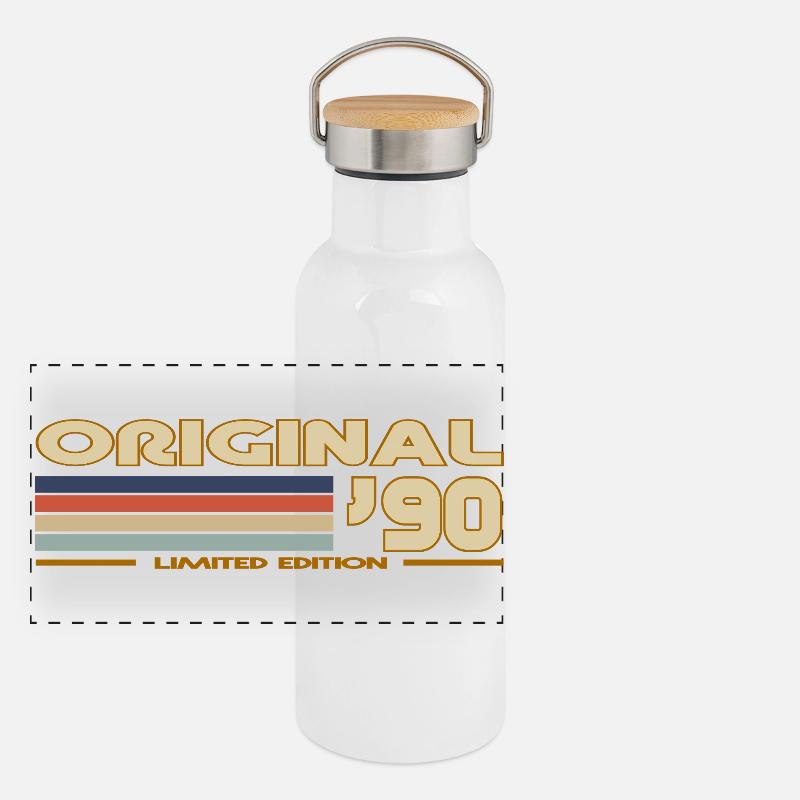 1990 Panorama Thermosflasche mit Bambusdeckel