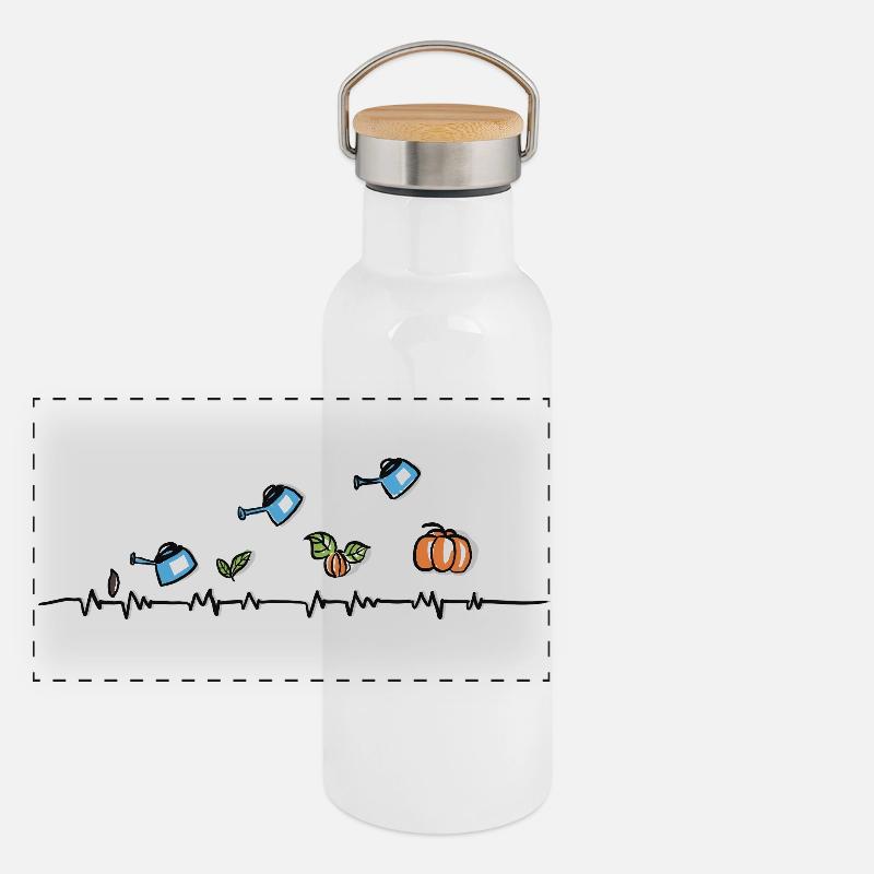 On récolte ce qu’on sème - Garden Doodle Pumpkins Gourde isotherme avec bouchon en bambou