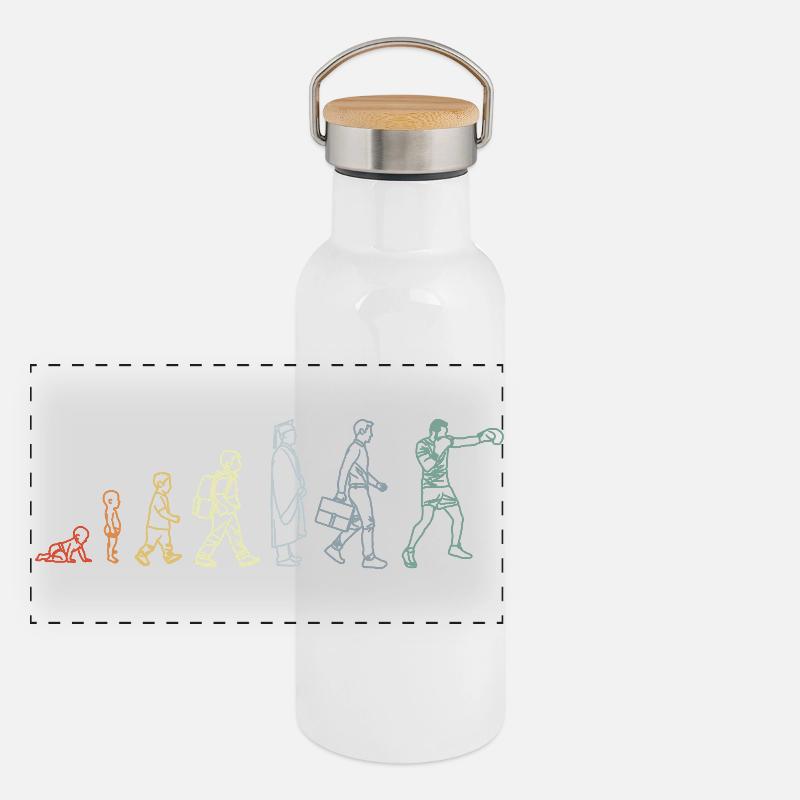 Vintage Boxen Evolution Panorama Thermosflasche mit Bambusdeckel