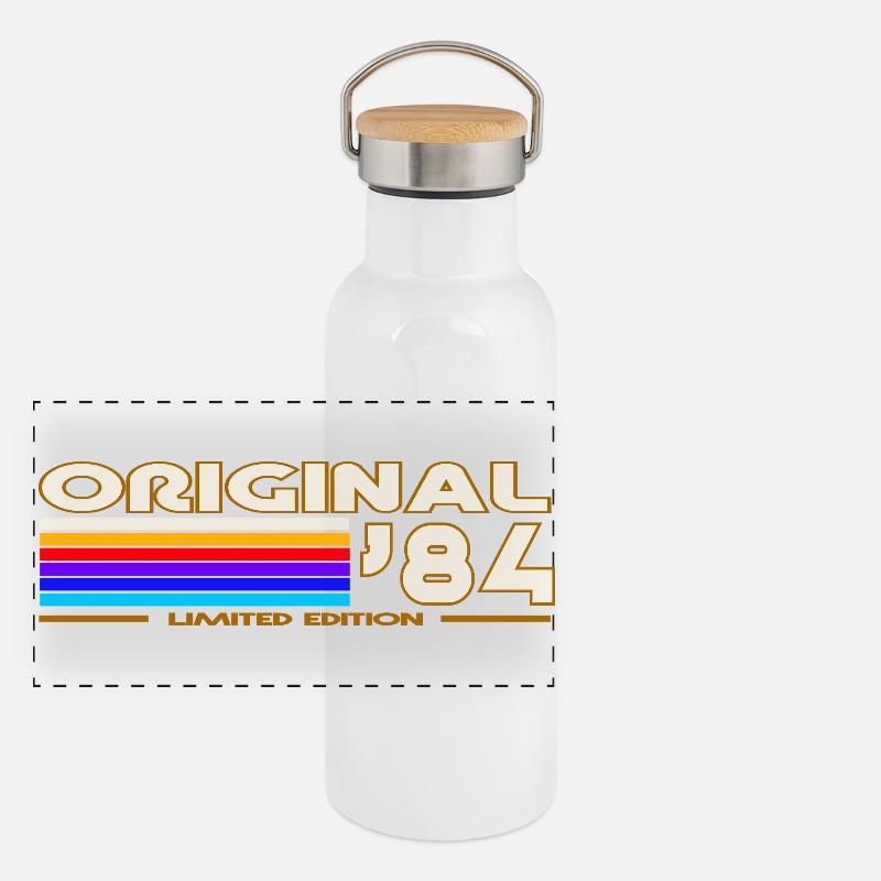 Original 84 Arc en ciel rétro Gourde isotherme avec bouchon en bambou