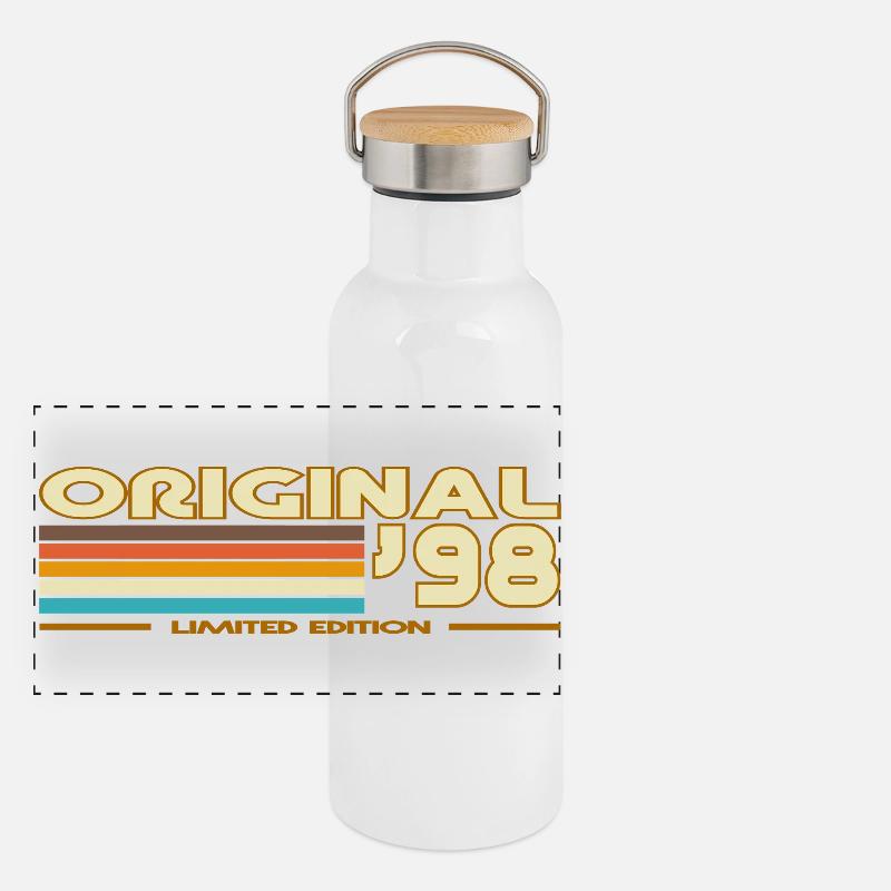 Original 98 Rétro Rayures Gourde isotherme avec bouchon en bambou