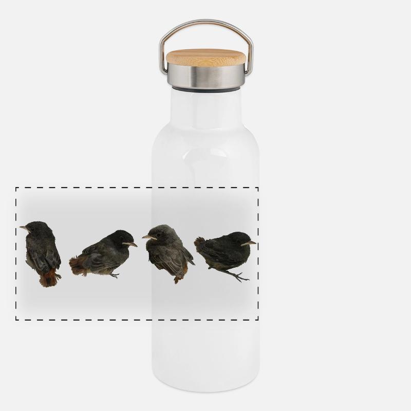 House redstart branches Panoramic Thermal Bottle with Bamboo Lid