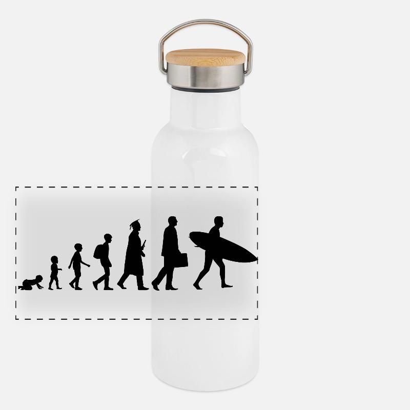 Entwicklung eines Surfers Panorama Thermosflasche mit Bambusdeckel