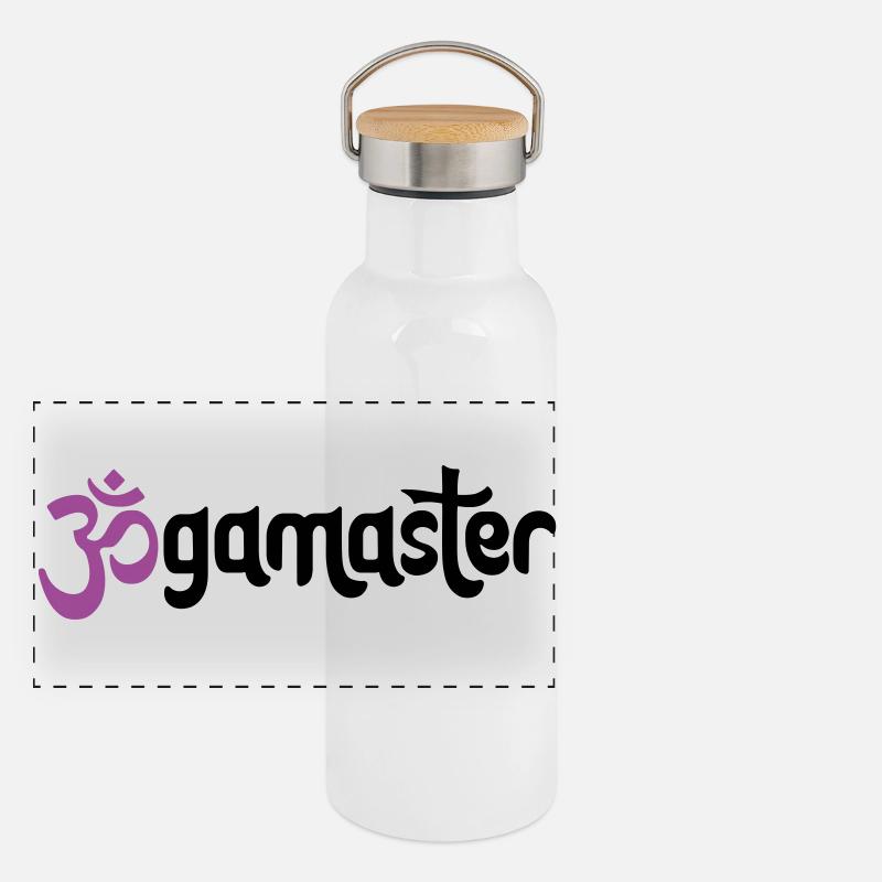 Jogamaster - Typographique OM (3 couleurs) Gourde isotherme avec bouchon en bambou