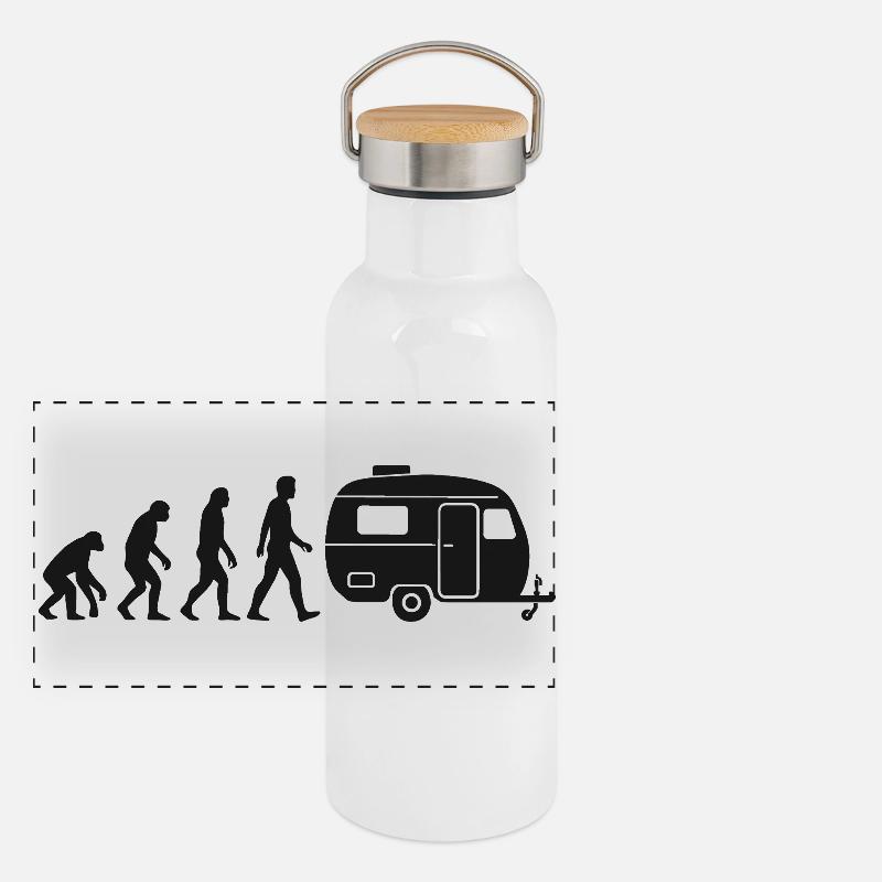 Caravane Evolution Camper Gourde isotherme avec bouchon en bambou