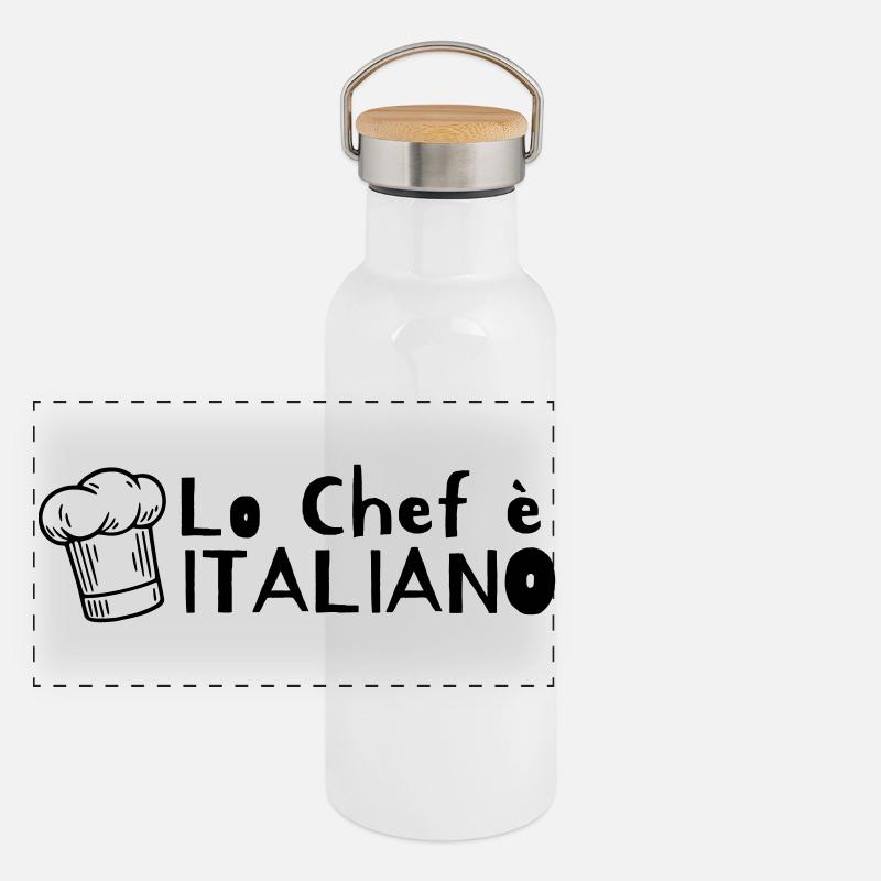 Lo chef è Italiano Panoramic Thermal Bottle with Bamboo Lid