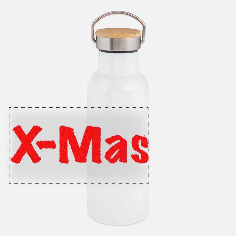 X-Mas Panorama Thermosflasche mit Bambusdeckel