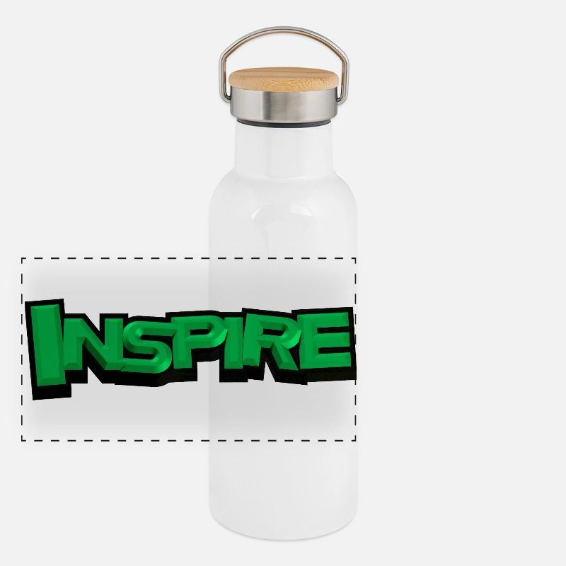INSPIRE – Modern 3D Typography Design Panoramic Thermal Bottle with Bamboo Lid