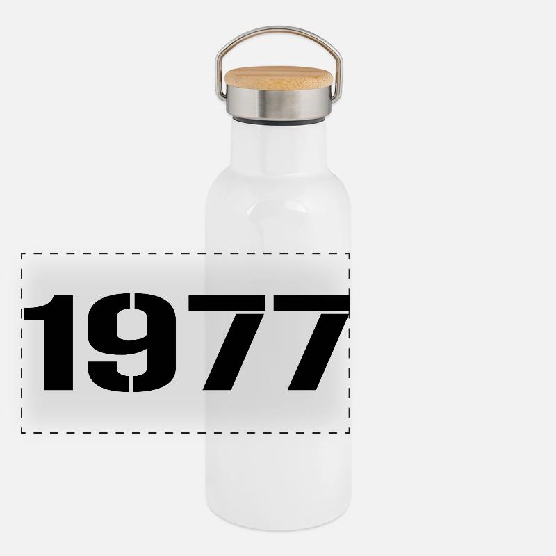 Millésime 1977 Gourde isotherme avec bouchon en bambou
