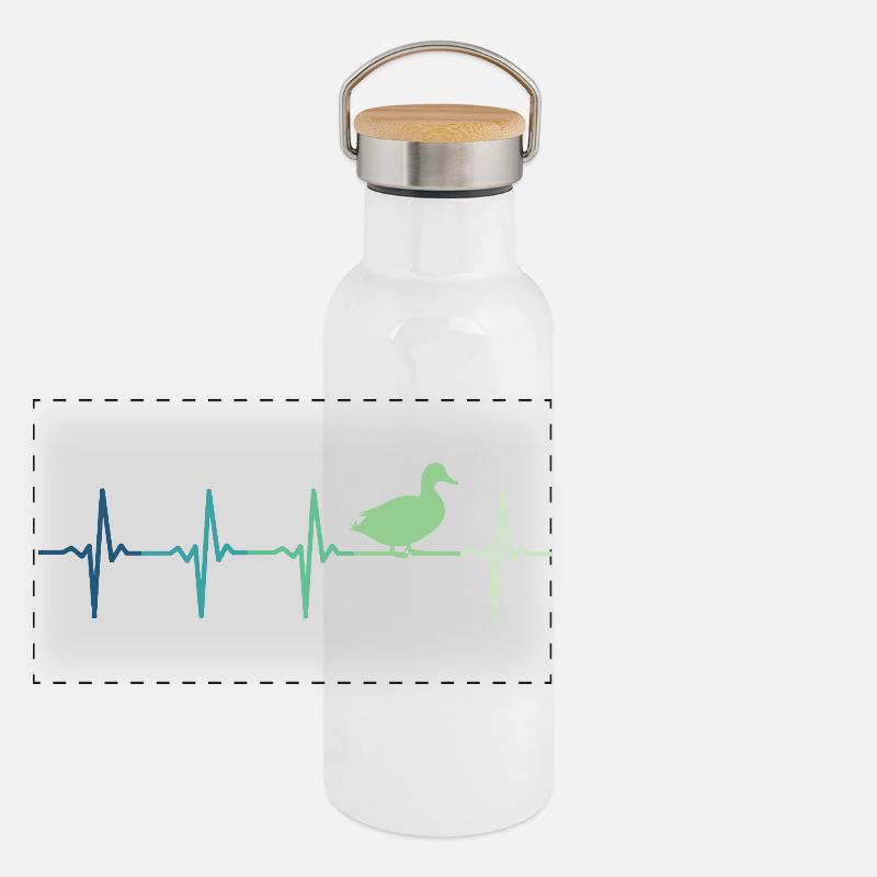 duck ducks beating Panoramic Thermal Bottle with Bamboo Lid