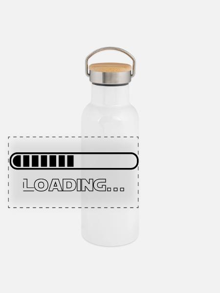 loading - Panorama Thermosflasche mit Bambusdeckel - Weiß - Vorne