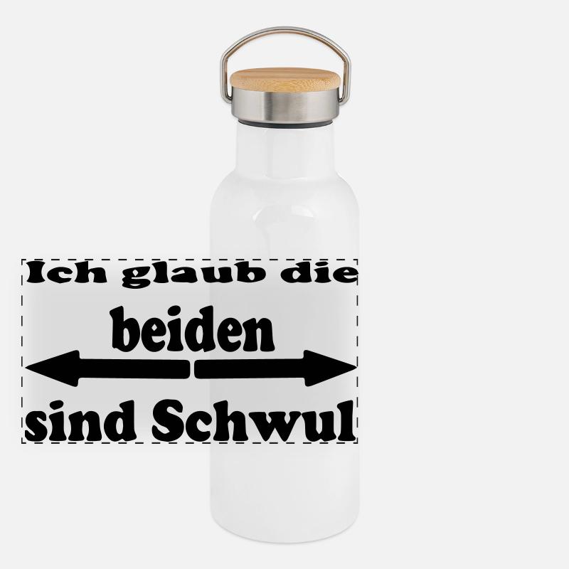 Ich glaub die beiden sind Schwul Panorama Thermosflasche mit Bambusdeckel