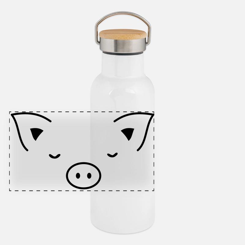 Schwein Sau Schweinchen Ferkel Eber I Geschenkidee Panorama Thermosflasche mit Bambusdeckel