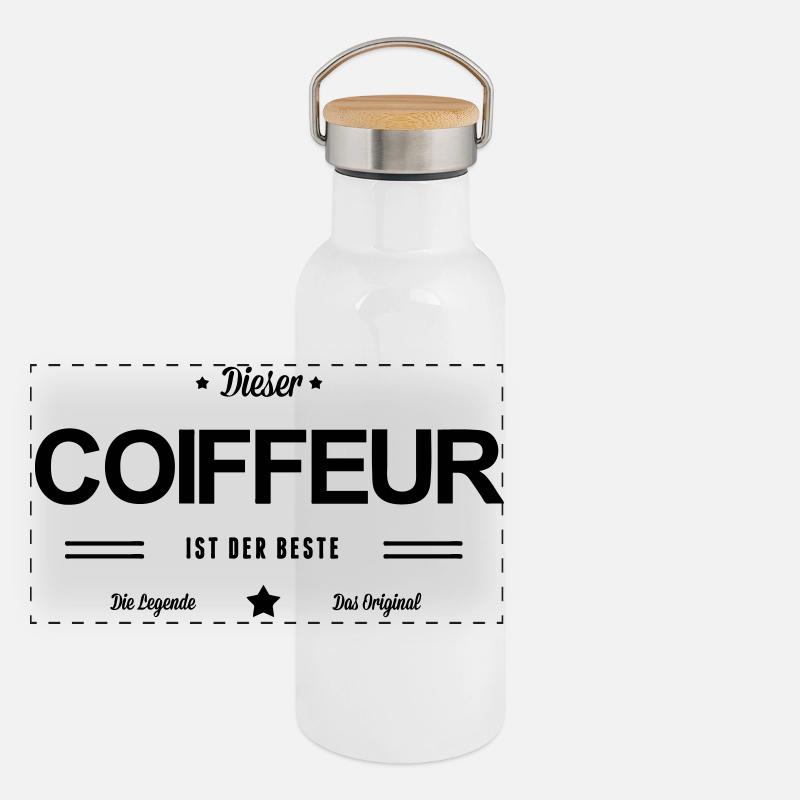 Bester Coiffeur Panorama Thermosflasche mit Bambusdeckel