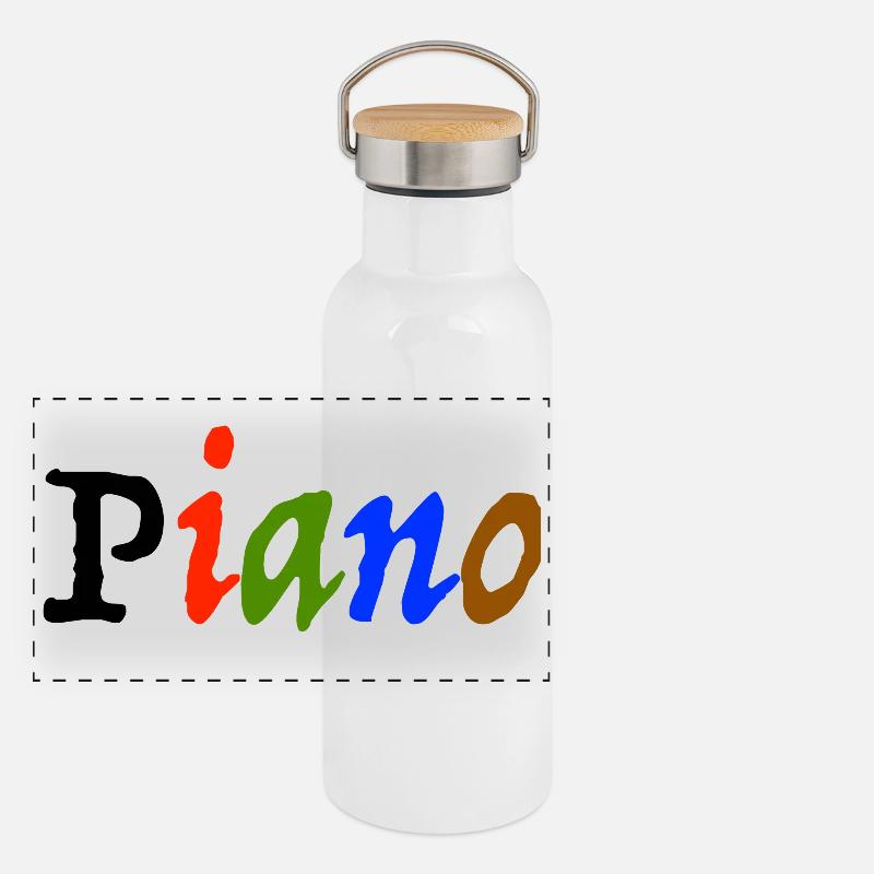 piano - Panoramic Thermal Bottle with Bamboo Lid - white