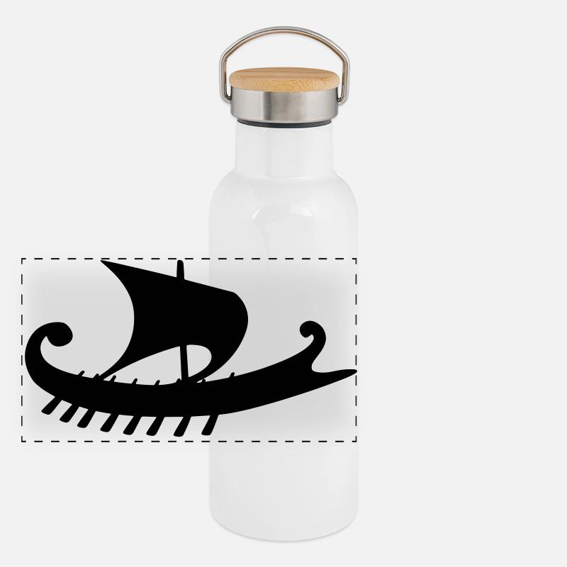 Empuriabrava Ship Panoramic Thermal Bottle with Bamboo Lid